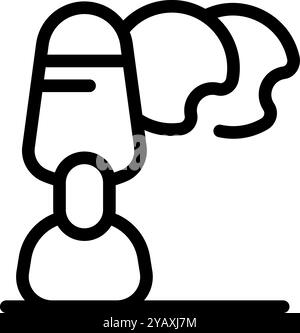 Icona della line art di un uomo che indossa occhiali vr che sperimenta la realtà virtuale Illustrazione Vettoriale