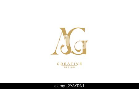 Monogramma logo AG, GA, A, G, lettere astratte Illustrazione Vettoriale