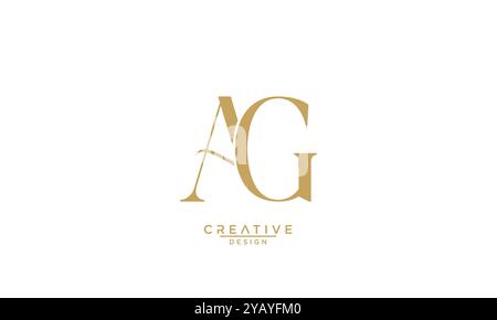 Monogramma logo AG, GA, A, G, lettere astratte Illustrazione Vettoriale