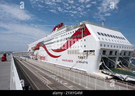 Il traghetto della linea CTN per la Tunisia al terminal dei traghetti Beausejour 3C al porto di Marsiglia, Francia Foto Stock