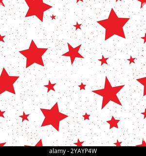 Grandi stelle rosse motivo senza cuciture Illustrazione Vettoriale