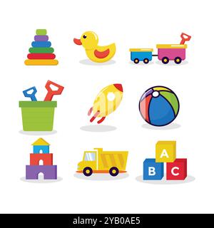 Le migliori collezioni Toys Kids Vector Design Illustrazione Vettoriale