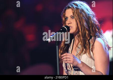 Milano Italia 29/10/2009 : Noemi alias Nicoletta Scopelliti, cantante italiana, durante la trasmissione televisiva scalo Talent Foto Stock