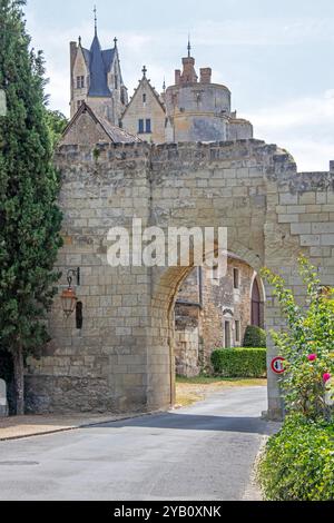 Ingresso al cortile del Château de Montreuil-Bellay Foto Stock