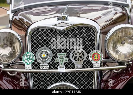 Distintivi per auto d'epoca Foto Stock