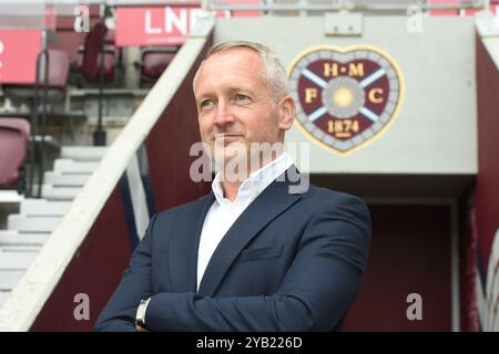 Tynecastle Park Edinburgh.Scotland.UK.15 ottobre 24 Hearts Press Conference for New Head Coach, Neil Critchley. Crediti: eric mccowat/Alamy Live News Foto Stock