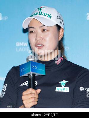 Paju, Corea del Sud. 16 ottobre 2024. Minji Lee dall'Australia, conferenza stampa per il campionato LPGA BMW Ladies 2024 a Seowon Valley C.. C a Paju, Corea del Sud il 16 ottobre 2024. (Foto di: Lee Young-ho/Sipa USA) credito: SIPA USA/Alamy Live News Foto Stock