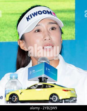 Paju, Corea del Sud. 16 ottobre 2024. Amy Yang della Corea del Sud, conferenza stampa per il campionato LPGA BMW Ladies 2024 a Seowon Valley C.. C a Paju, Corea del Sud il 16 ottobre 2024. (Foto di: Lee Young-ho/Sipa USA) credito: SIPA USA/Alamy Live News Foto Stock