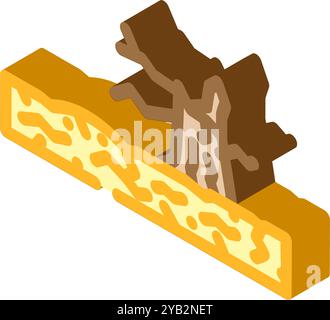 illustrazione vettoriale icona isometrica dei fenomeni naturali di siccità Illustrazione Vettoriale