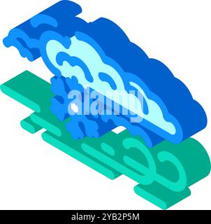 illustrazione vettoriale di icone isometriche dei fenomeni naturali blizzard Illustrazione Vettoriale