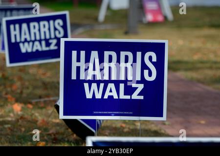 Washington Crossing, Stati Uniti. 16 ottobre 2024. Il vicepresidente degli Stati Uniti Kamala Harris terrà un evento durante la campagna elettorale al Washington Crossing Historic Park nella contea di Bucks, Pennsylvania, il 16 ottobre 2024. (Foto di Bastiaan Slabbers/Sipa USA) credito: SIPA USA/Alamy Live News Foto Stock