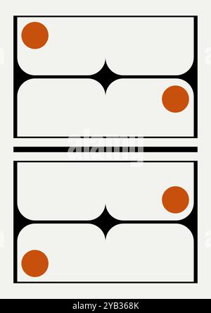 Decorazione moderna delle pareti stampabile della metà del secolo. Decorazioni moderne e semplici a parete Illustrazione Vettoriale