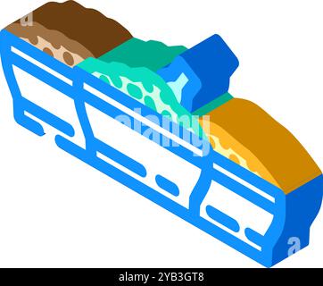 illustrazione vettoriale dell'icona isometrica del cibo vegano Illustrazione Vettoriale