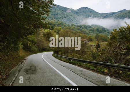 Strada di campagna nel comune di Foca, Bosnia-Erzegovina Foto Stock