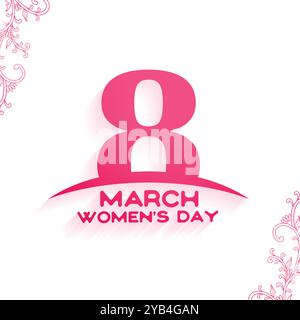 8th marzo carta internazionale per la festa delle donne Illustrazione Vettoriale