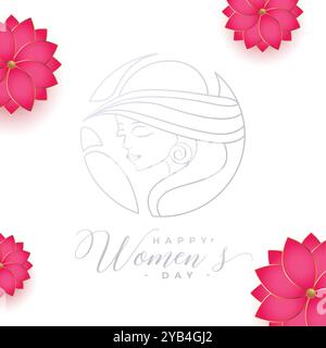 bello il giorno delle donne i social media desiderano il disegno della scheda Illustrazione Vettoriale