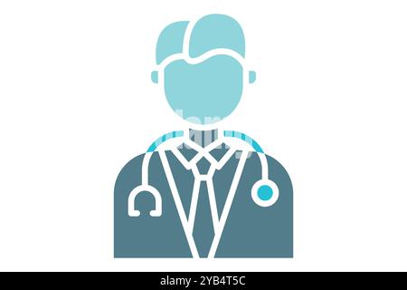 Icona del medico. stile icona a tinta unita. icona relativa al settore medico. illustrazione vettoriale degli elementi sanitari Illustrazione Vettoriale