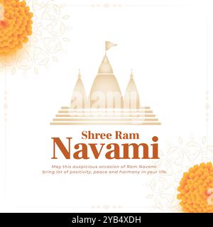 shree ram navami festival bellissimo design di carte Illustrazione Vettoriale