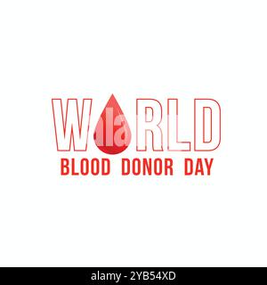 Mondiale del donatore di sangue day poster design Illustrazione Vettoriale