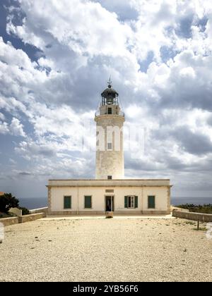 Faro di far de la Mola, punta orientale di Formentera, Isole Baleari, Spagna, Europa Foto Stock