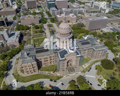 Vista aerea del Campidoglio del Texas nella città di Austin, Texas Foto Stock