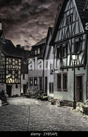 Trattamento sperimentale della storica Fischergasse di Lohr Foto Stock