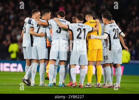 Giocatori portoghesi in vista della partita del gruppo A1 della UEFA Nations League a Hampden Park, Glasgow. Data foto: Martedì 15 ottobre 2024. Foto Stock