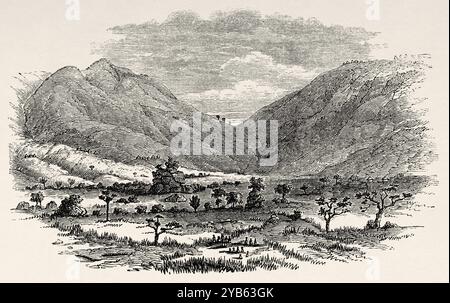 Passo Ouzagara. Congo. Africa. Viaggio verso i grandi Laghi dell'Africa orientale, 1857-1859 dall'esploratore britannico Richard Francis Burton (1821-1890) le Tour du Monde 1860 Foto Stock