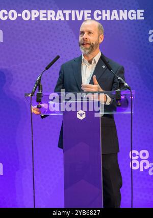 Evento di modifica della parte cooperativa. Jonathan Reynolds deputato, Segretario di Stato per le imprese e il commercio, interviene all'evento di un giorno a Manchester. Foto Stock