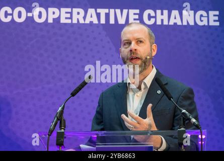 Evento di modifica della parte cooperativa. Jonathan Reynolds deputato, Segretario di Stato per le imprese e il commercio, interviene all'evento di un giorno a Manchester. Foto Stock