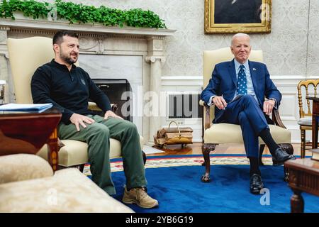 Washington D.C., USA - settembre 26 2024: Il presidente Joe Biden ospita un incontro bilaterale con il presidente ucraino Volodymyr Zelenskyy Foto Stock
