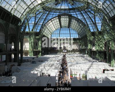 Parigi, Francia. 17 ottobre 2024. Vista della fiera d'arte Art Basel Paris, che si svolge per la prima volta nel Grand Palais, recentemente rinnovato. L'evento del settore apre al pubblico dal 18 al 20 ottobre. Crediti: Sabine Glaubitz/dpa/Alamy Live News Foto Stock