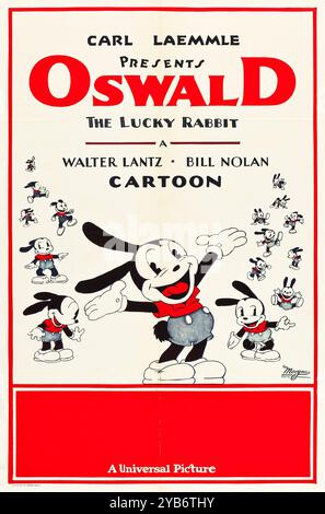 Carl Laemmle presenta Oswald il Coniglio fortunato , Walter Lantz e Bill Nolan Cartoon (Universal, 1934). Poster delle azioni, Morgan Litho (personaggio originariamente creato da Walt Disney e UB Iwerks) Foto Stock