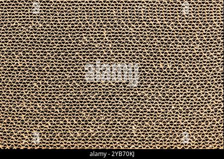 Vista ravvicinata del cartone ondulato da utilizzare come palo per graffiare il gatto. Foto Stock