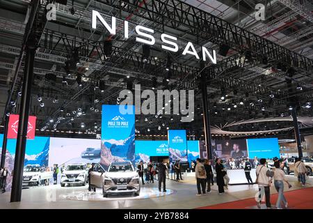 Shanghai, Cina - 22 aprile 2023: Stand Nissan Motor Corporation all'esposizione dell'automobile di Shanghai (Shanghai International Automobile Industry Exhibition) Foto Stock