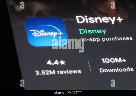 Icona dell'app Disney+. Servizio multimediale streaming video in abbonamento Foto Stock