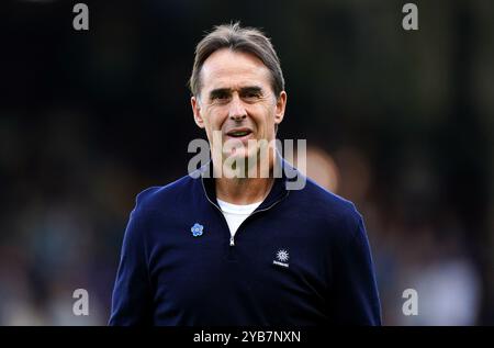 Foto del file datata 14-09-2024 di Julen Lopetegui, che crede che il West Ham debba essere pronto per "una delle migliori squadre della Premier League" a Tottenham prima della riunione di sabato. Data di pubblicazione: Giovedì 17 ottobre 2024. Foto Stock