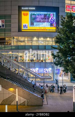 Guardando verso il basso le luci al neon di Shinjuku di notte a Shinjuku, Tokyo, Giappone, il 23 settembre 2023 Foto Stock