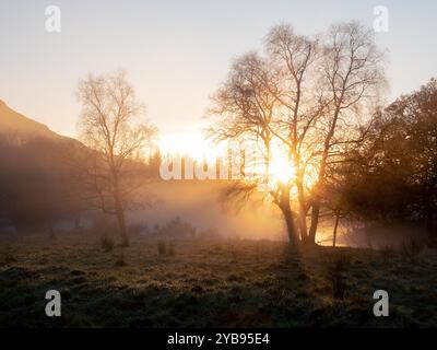 Tramonto a Glen Orchy, Scozia Foto Stock