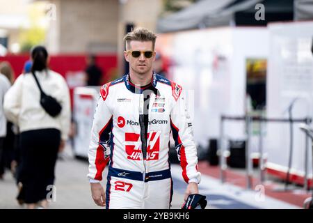 Austin, Vereinigte Staaten. 17 ottobre 2024. Nico Huelkenberg (MoneyGram Haas F1 Team, Deutschland, #27), USA, Formel 1 Weltmeisterschaft, Grand Prix der Vereinigten Staaten von Amerika, Circuit of the Americas Austin, Media Day, 17.10.2024 foto: Eibner-Pressefoto/Michael Memmler credito: dpa/Alamy Live News Foto Stock