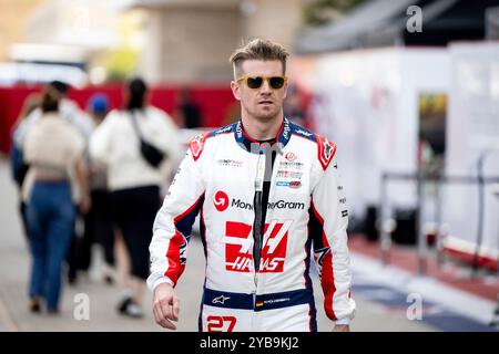 Austin, Vereinigte Staaten. 17 ottobre 2024. Nico Huelkenberg (MoneyGram Haas F1 Team, Deutschland, #27), USA, Formel 1 Weltmeisterschaft, Grand Prix der Vereinigten Staaten von Amerika, Circuit of the Americas Austin, Media Day, 17.10.2024 foto: Eibner-Pressefoto/Michael Memmler credito: dpa/Alamy Live News Foto Stock