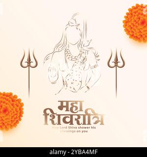 mahadev shivratri festival biglietto d'auguri design Illustrazione Vettoriale