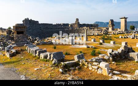 Rovine del teatro antico di Xanthos, Turchia Foto Stock