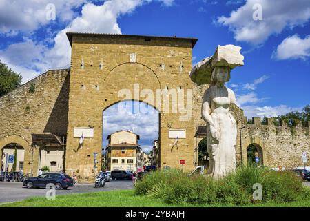 Scultura sul lungomare di porta Romana, Firenze, Toscana, Italia, Europa Foto Stock