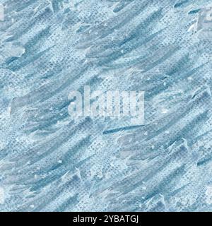 Onde blu acquerello astratto sfondo senza cuciture. Il colore si lava su carta a trama. Arte disegnata a mano di alta qualità. Buono per le carte, carta artigianale Foto Stock