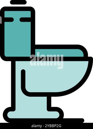 Semplice icona raffigurante un WC, adatta per rappresentare le finiture del bagno in uno stile minimalista Illustrazione Vettoriale