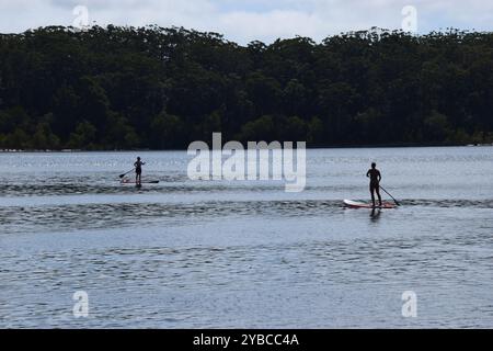 Pagaiare sul lago Makenzie K'gari Island Australia Foto Stock