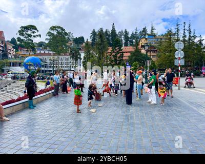 Sapa Central Square - città di sa Pa, provincia di Lao Cai, Vietnam 25 agosto 2024 Foto Stock