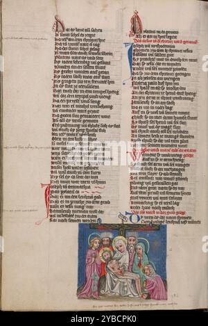 La deposizione; Weltchronik, circa 1400-1410. Foto Stock
