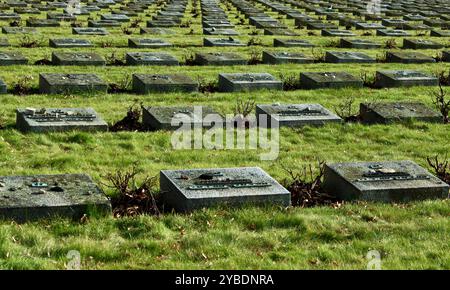 Terezin, Repubblica Ceca - gennaio 31 2016: Primo piano di Graves presso il cimitero commemorativo di Terezín Foto Stock